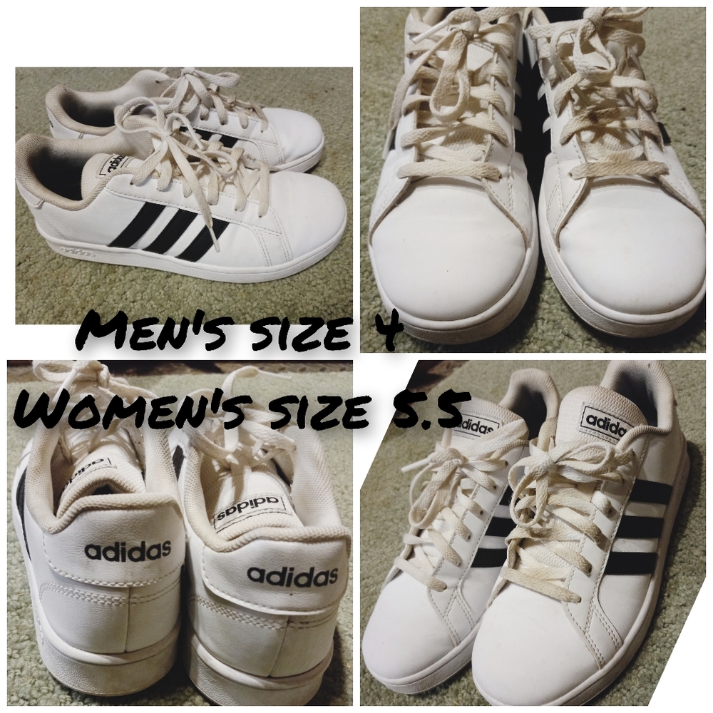 Adidas white grand court sneaker women's size 5.5, men's size 4